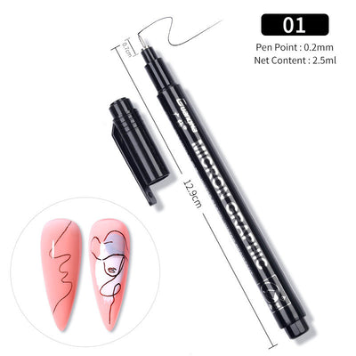 Nail Brush 3D Fluoresent Marker Graffiti Pen Drawing Nail Painting Pen