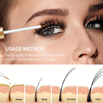 Gold Foil Plain Black Thick Natural Eyelash Growth Solution