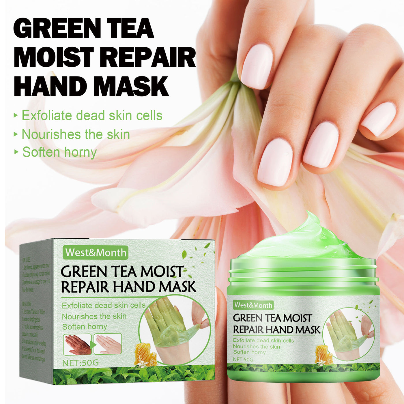 Green Tea Repair Hand Mask Skin Rejuvenation Anti-chapping